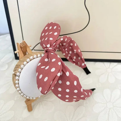 Fashion Hair Accessories Trend Women's Wide Headband Bow Knot Cross Sweet Style Polka Dot Hairband Cute Hoop Headwear