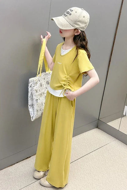 Child Summer Outfit Clothes for Teens Elementary Kids Girl Set Sweatshirt Korean Reviews Many Girls Student Suit 11
