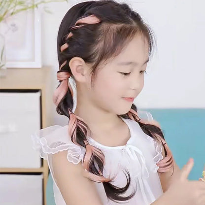 Sweet Kids Girl Wigs Hair Clip Cute Cool Candy Color Braid Wigs Hair Pin Hanging Ears Hair Dyeing Wig Headwear