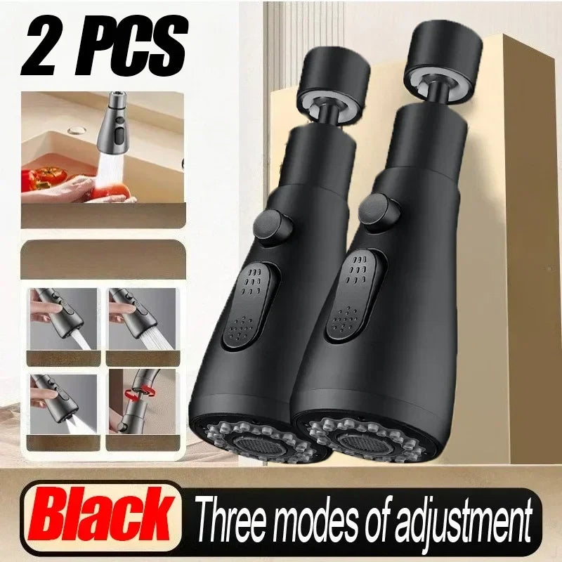 Universal 360° Rotate Kitchen Faucet Extender Aerator Plastic Splash Filter Kitchen Washbasin Faucet Bubbler Nozzle Aerator (Available)