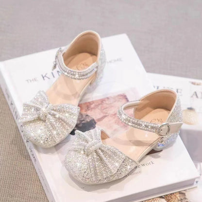 Brand Princess Shoe 2025 Summer New Sandals for Girls Kid Crystal Shoe Women Heels Gift Party Dresses for Girl Women's Sandals