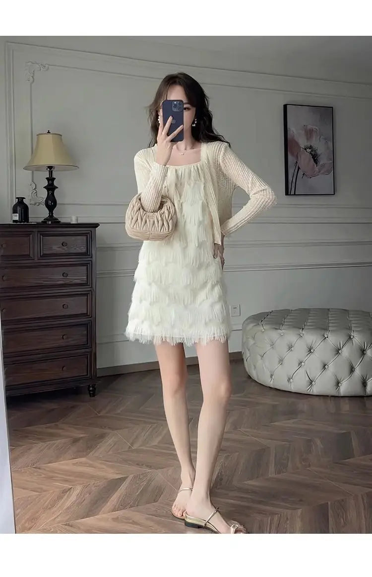 Fringed Dress 2025 Summer Beach Holiday Style A Fringed Women's Suspender Dress