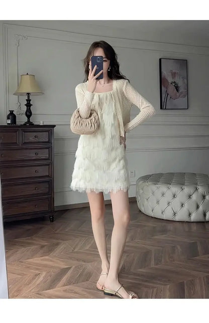 Fringed Dress 2025 Summer Beach Holiday Style A Fringed Women's Suspender Dress