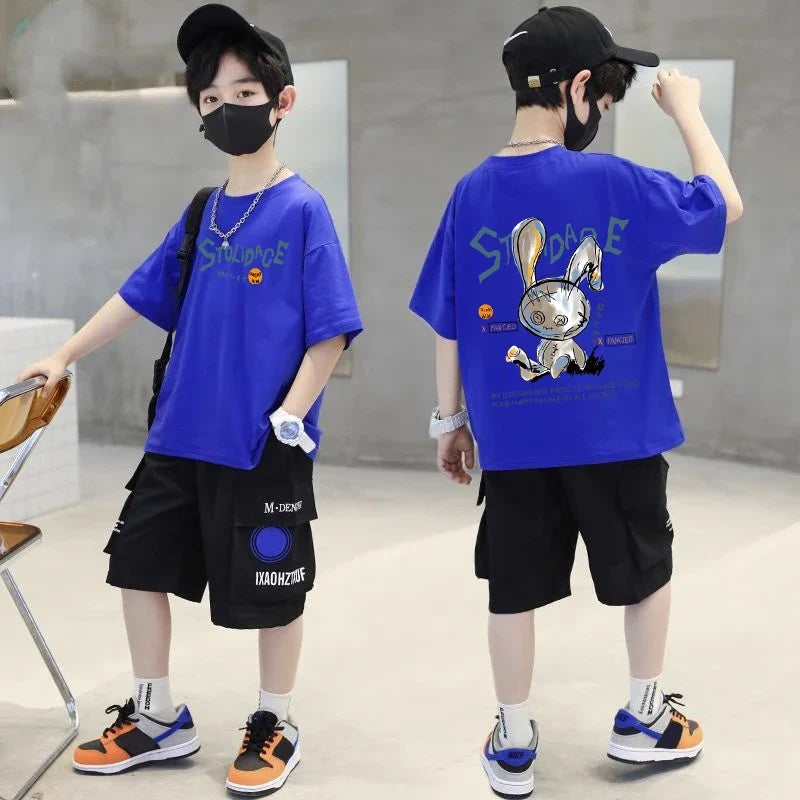 Summer Kids Clothes Short Sleeve T Shirts Boys Clothes Streetwear fashion Print Cartoon T Shirt 100%Cotton Tops Tees Children