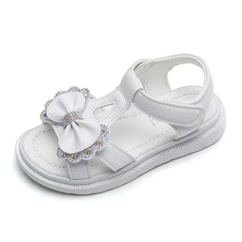 Girls Baby Bow Sandals Summer New Versatile Anti Slip Outdoor Student Princess Sandals Sweet Fashion Summer Kids Beach Sandals