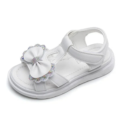 Girls Baby Bow Sandals Summer New Versatile Anti Slip Outdoor Student Princess Sandals Sweet Fashion Summer Kids Beach Sandals