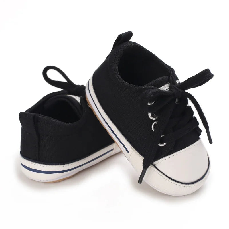 Baby Boys Girls Canvas Shoes Non-slip Rubber Sole Comfortable Soft Unisex Baby Basketball Shoes 0-18M (Available)