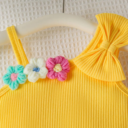 Small Fresh Jeans Skirts Sets Cute Baby Girl Comfortable And Breathable Set Cute Flower Embroidery Short Sleeve Skirt Two Piece