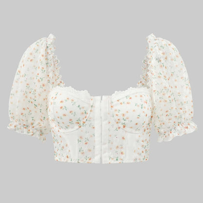 Sexy Low Cut Printed Vest Button Detailing Crop Top Trendy Streetwear Sle Slim Fit Design for Young Women in Their 20s