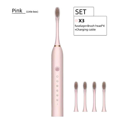 Adult Sonic Electric Toothbrush IPX7 Waterproof with DuPont Brush Head USB Rechargeable High-Frequency Cleaning 6 Modes