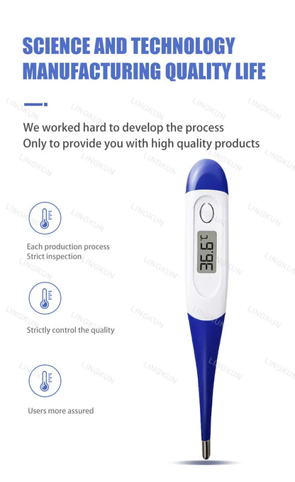 Household Adults Children Thermometers for Fever Thermometer Electronic Soft Head Digital Oral Armpit Temperature Measurement