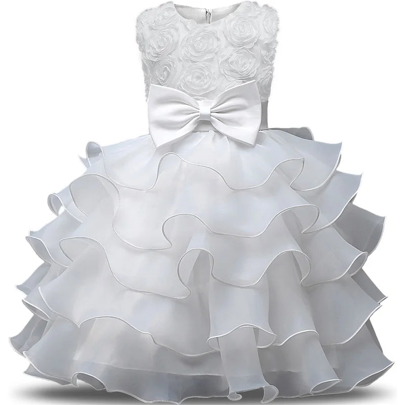 Flower Girl Dress For Wedding Baby Girl 2-8 Years Birthday Outfits Children's Girls First Communion Dresses Girl Kids Party Wear