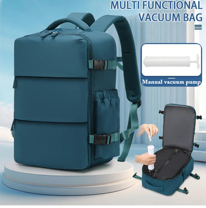 Vacuum compressed luggage backpack, aircraft-certified carry-on backpack, large-capacity multi-functional backpack