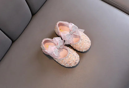 Rhinestone Sequins Girls Princess Shoes Children Party Dance Shoes Student Spring Autumn New Flats Kids Performance Shoes