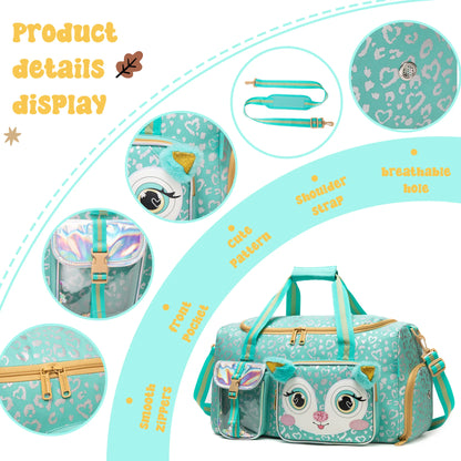 Girls Travel Duffle Bag with Shoe Compartment Sports Duffel   Pack Travel Luggage Handbag Outdoor Camping