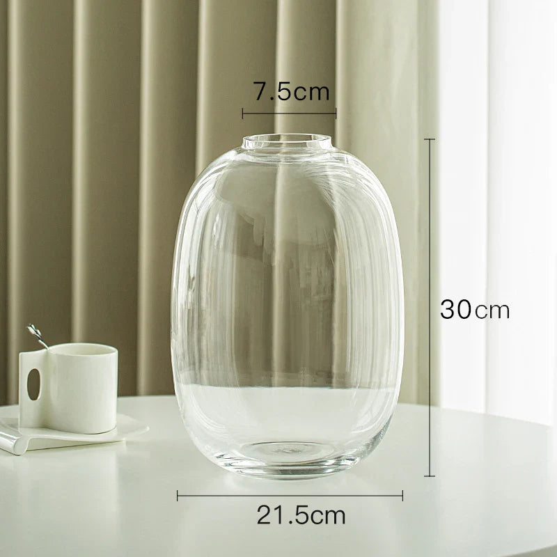 Simple Horse Drunk Wood Vase Potbelly Glass Transparent Aquatic Living Room  Flower Arrangement  Floor Utensils  Fresh Vase