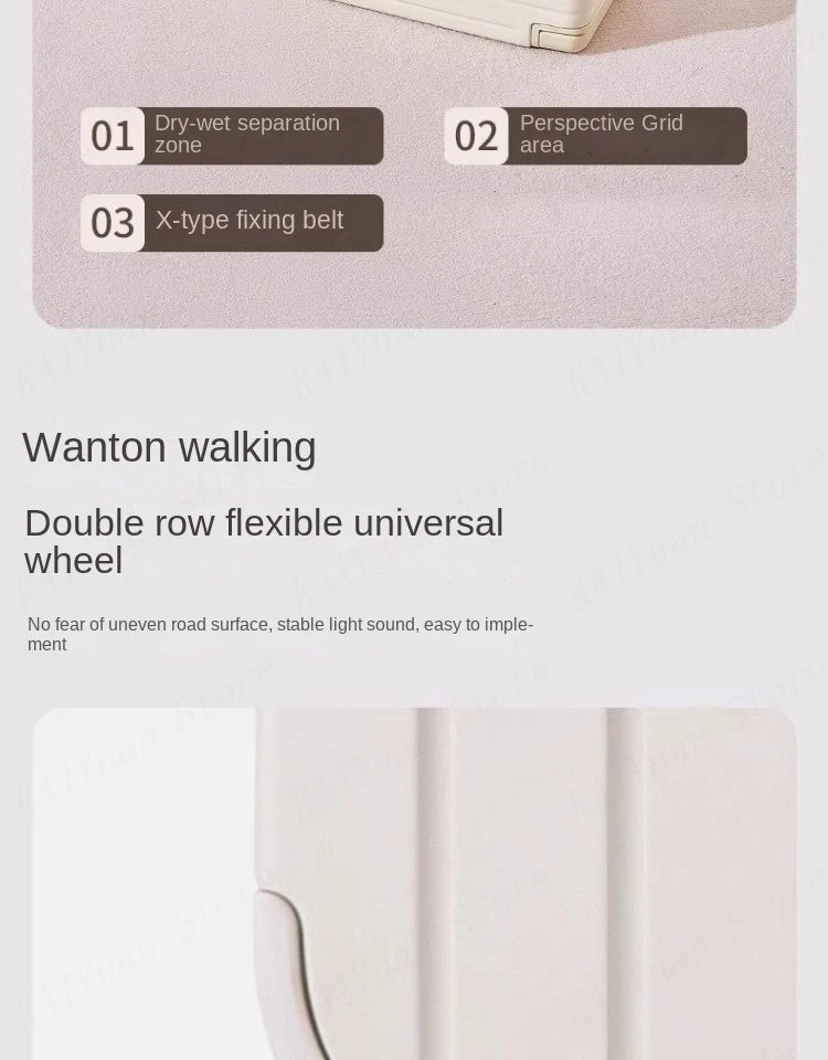 Front Opening Wide Handle Suitcase 20 inches Carry-on Cabin Suitcase Multifunctional Travel Luggage Zipper Aluminum Frame