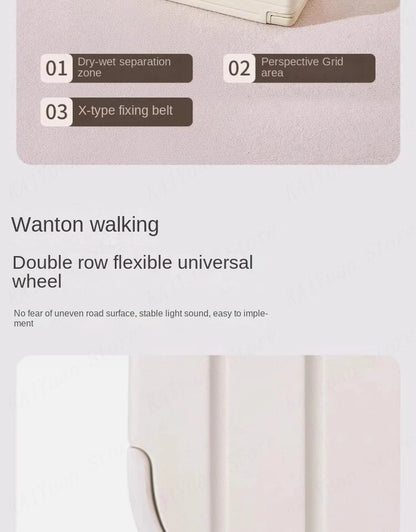 Front Opening Wide Handle Suitcase 20 inches Carry-on Cabin Suitcase Multifunctional Travel Luggage Zipper Aluminum Frame