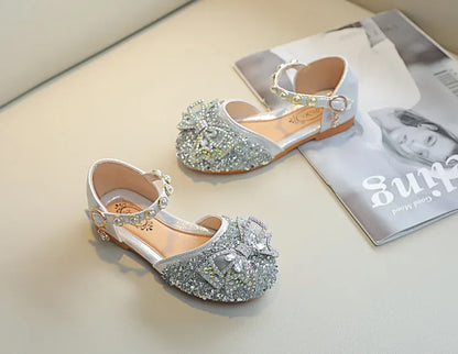 New Children Princess Shoes for Girls Bowtie Glitter Children Baby Dance Shoes Bling Bling Party Casual Toddler Girl Sandals