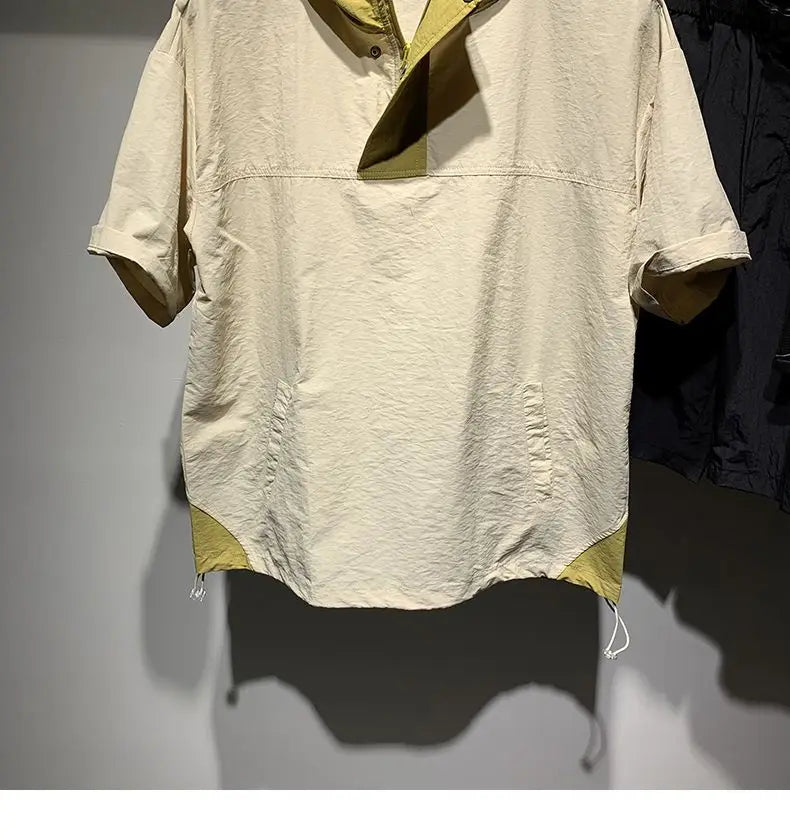 Faionable Color Blo Men's T-irt Casual Lightweight ort Sve Hoodie Polyester Fiber Spring Summer Trendy Workwear (Available)