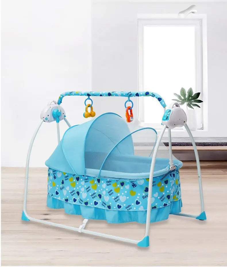 Electric Cradle Bed Multi-Functional Foldable Baby Cradle Newborn Enlarged Sleep Soothing Rocking Bed