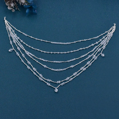 Jewelry Bride Wedding Accessories Crystal Tassel Pendant Necklace Women's Bolero Shawl Dress Shoulder Decoration SG04