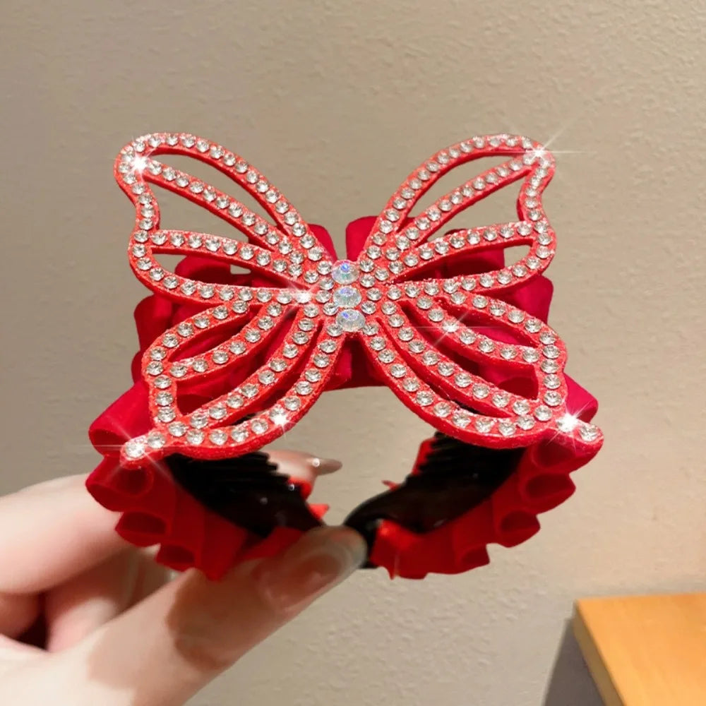 Children's New Year Crown Pearl Crystal Chinese Hair Claw Rhinestone for Princess Dress