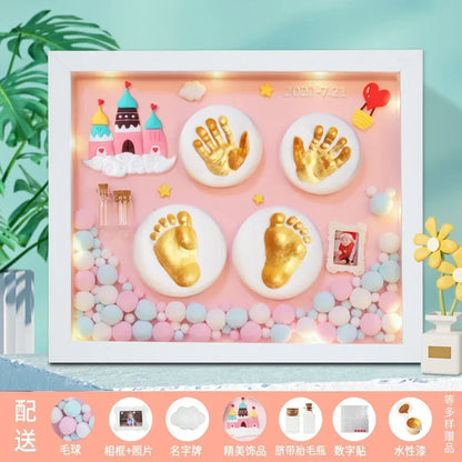 Baby Hand Print Footprint Imprint Kit Handprint Baby Mud and Footprints Souvenirs Baby Hand and Foot Mold Hundred Days Gift