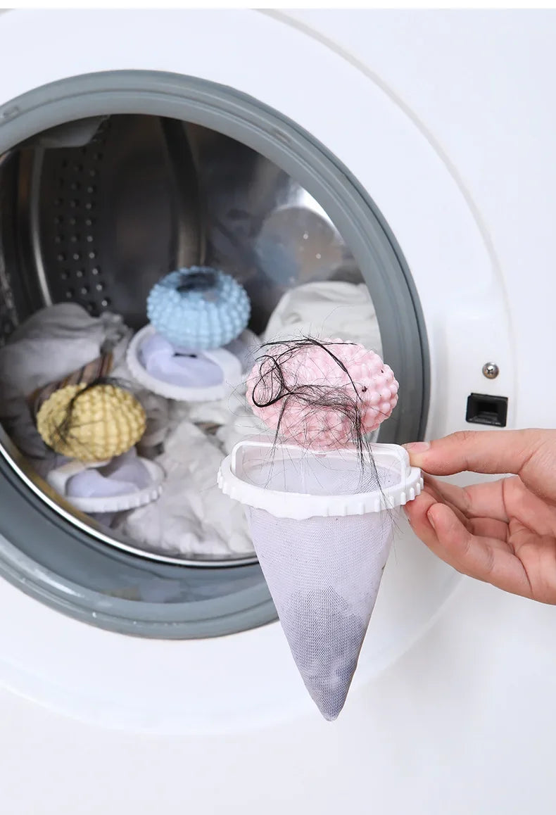 2-in-1 laundry ball hair removal machine, floating velvet filter bag, reusable laundry ball, clothes and hair cleaning tool