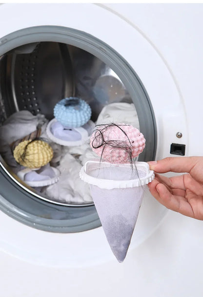 2-in-1 laundry ball hair removal machine, floating velvet filter bag, reusable laundry ball, clothes and hair cleaning tool