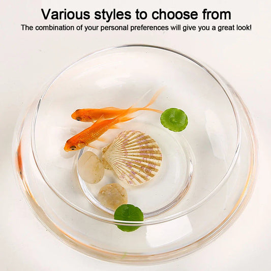Glass Vase Bowl Wide Mouth Flower Vase Round Terrarium Glass Hydroponic Planter Floral Container Clear Fish Bowl Succulents Pot