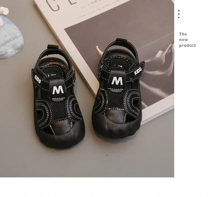 Kids Summer Sandals Boys' Toes Capped Hollow Walking Shoes  New Children Casual Versatile Beach Shoes for Vacation Air Mesh