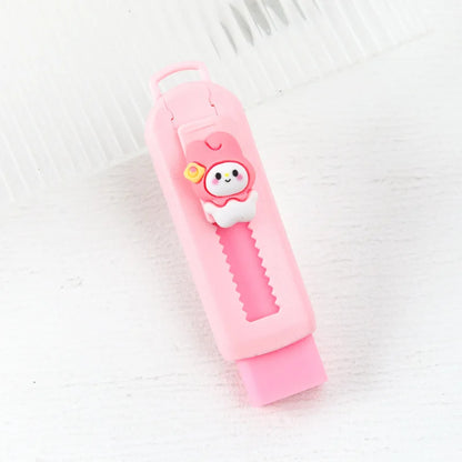 1Pcs Creative Push-pull Cartoon Eraser Macaron Colored Eraser Telescopic Kawaii Children's Pencil Eraser Student Stationery