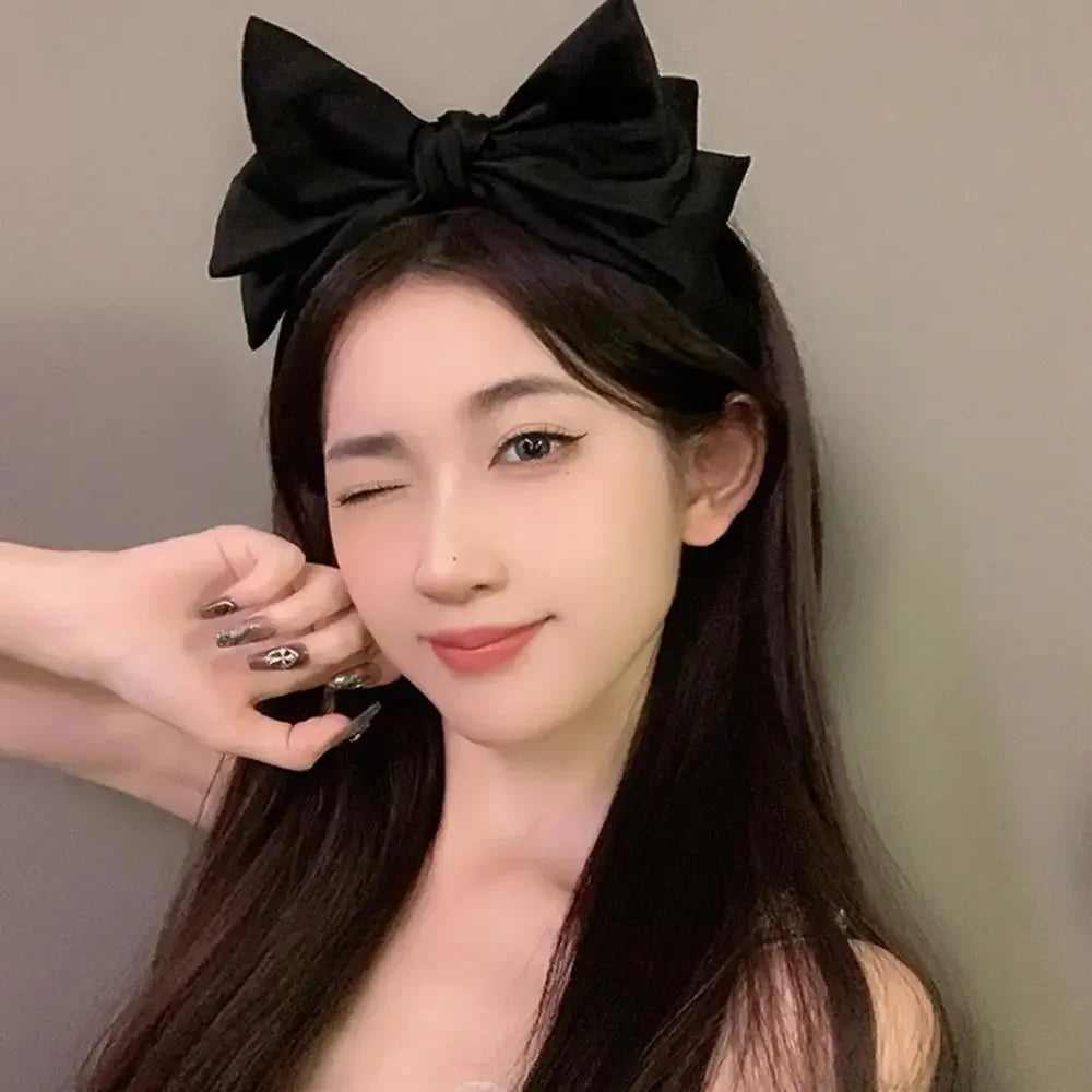 Accessories Advanced Sense Black Bow Headband for Women Girls Princess Hairbands Hair Hoop Accessories