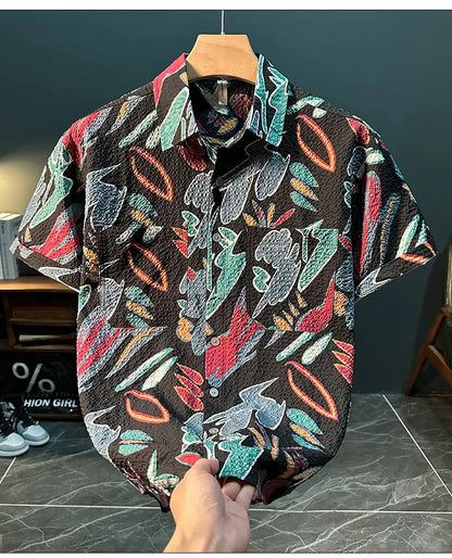 Light Luxury Trendy Men's New Fashionable and Personalized Casual and Versatile Shirt (Available)