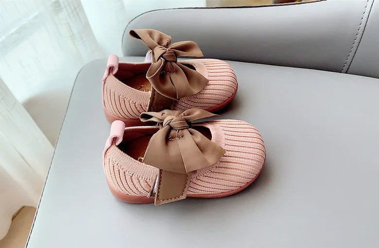 Hot﻿ Kawaii Casual Shoe Children S Shoes Autumn Girls Leather Shoes Bow Square Toe 1 Year Old Baby Soft Sole Walking