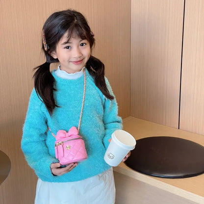 Children Bag New Girl Crossbody Bags Fashion Chain Bags Bow Shoulder Bags Versatile Girl Bag Sweet Princess Bag mochila infantil