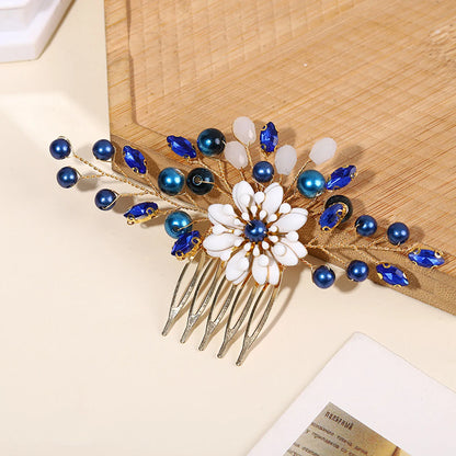 Wedding Hair Accessories Flower Hair Clips Hairpin Crystal Bride Headdress for Women Faux Pearl Barrettes Hair Combs Hair Decor