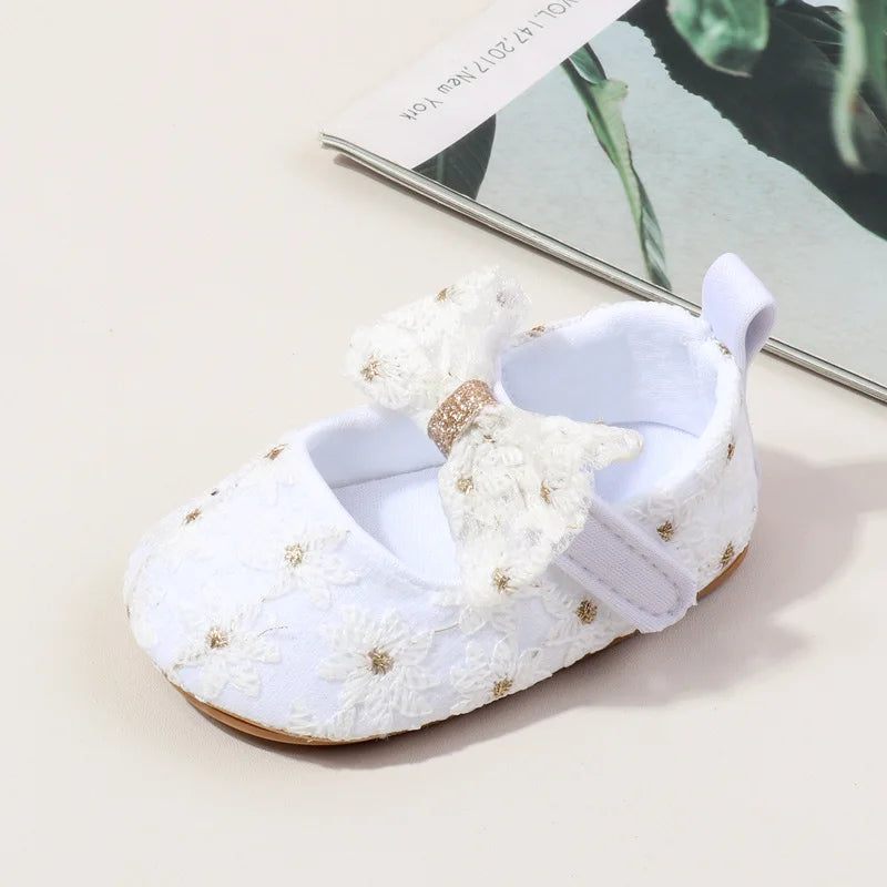 Baby Girl Shoes Cute Sweet Mary Janes Flats Infant First Walkers Spring Autumn Toddler Little Girls Wedding Party Princess Shoes