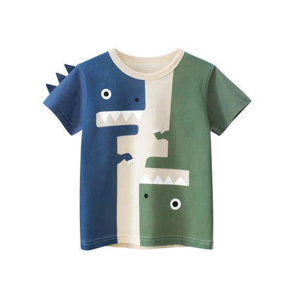 Jumping Meters Hot Selling Boys Girls Summer Baby T Shirts Short Sleeve Cartoon Cars  Toddler Tees Tops Boys Girls Clothing