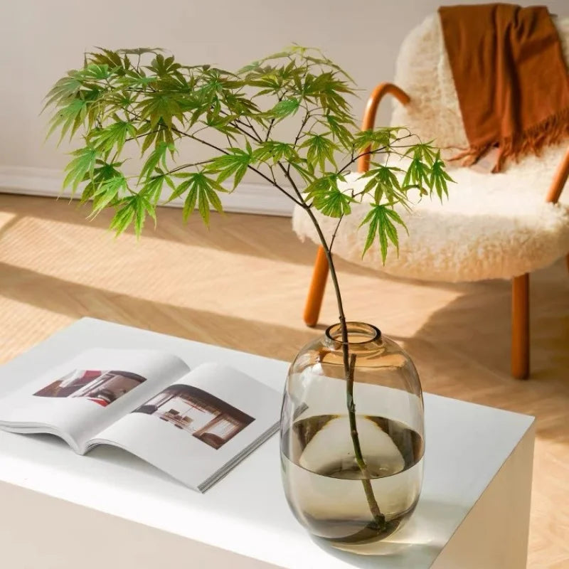 Transparent Glass Vase, Office Decor, Large Capacity Hydroponic Flower Pot, Vase, Bedroom Aesthetic Decor, Home Decor