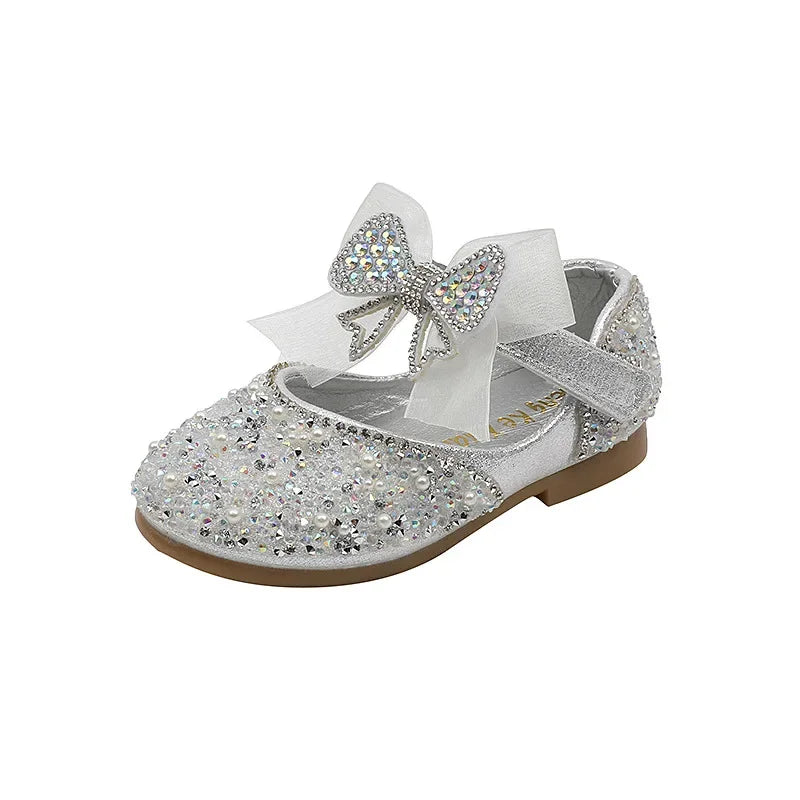 Rhinestone Sequins Girls Princess Shoes Children Party Dance Shoes Student Spring Autumn New Flats Kids Performance Shoes