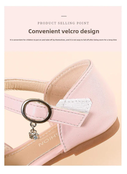 Girls Summer Sandals Soft Bottom Anti-Slip Butterfly Knot Princess Shoes Children's Footwear Comfortable Lightweight Slippers