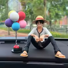 One Piece Luffy Dashboard Figure made from durable PVC for car dashboard decoration, office desk display, and anime collection
