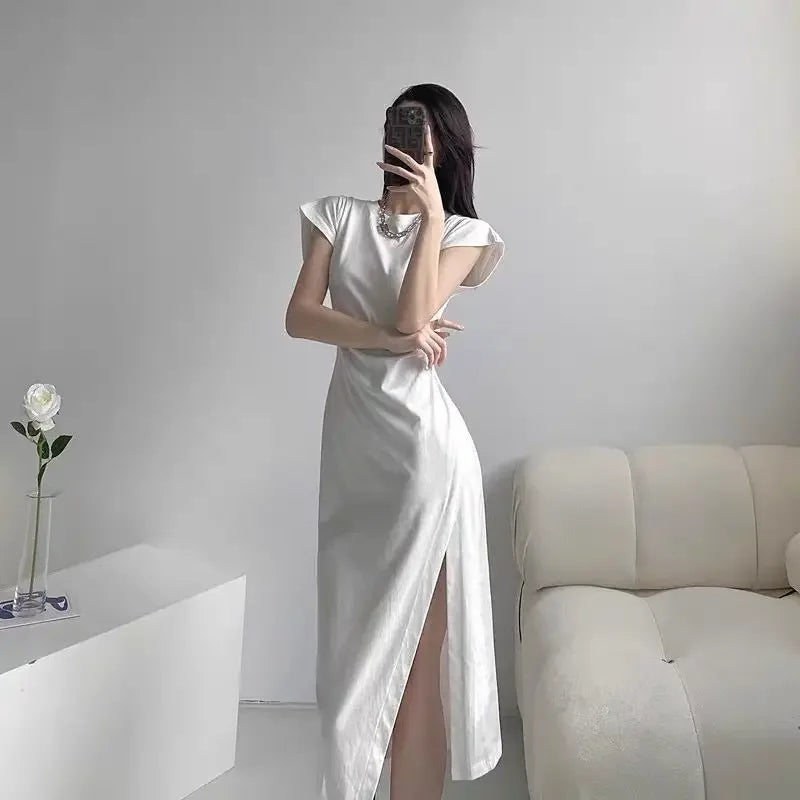 White Dresses for Women 2025 Woman Dress Clothes Midi X New in Chic and Elegant Pretty Cheap Casual Y2k Outfits Harajuku Cotton