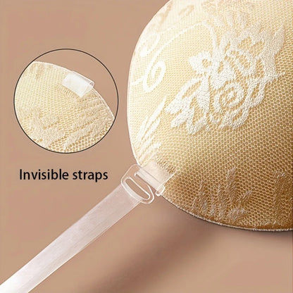 Adhesive Push Up Bra with Invisible Straps for Backless Outfits Silicone Nipple Bra Reusable Strapless Nipple Tape