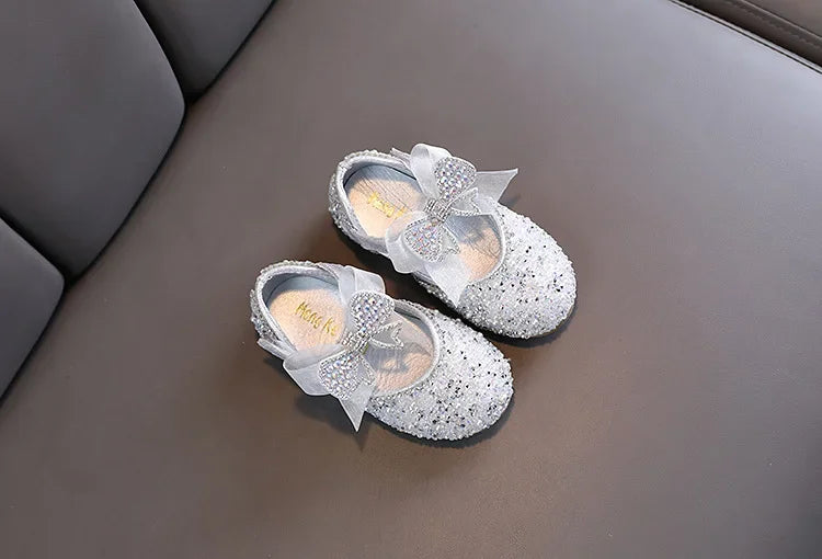 Rhinestone Sequins Girls Princess Shoes Children Party Dance Shoes Student Spring Autumn New Flats Kids Performance Shoes