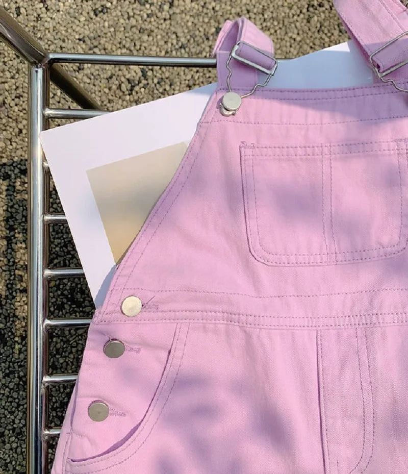Baby Girl Denim Overalls Pant Pocket Fly Sleeve Shirt Toddler Teen Child Suspender Trousers Kid Dungaree Baby Clothes 3-14Y (Available)