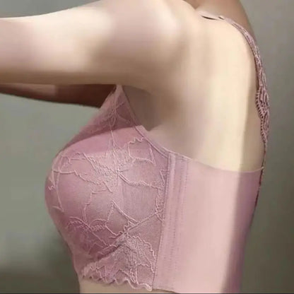 Front Button Type Gathering Anti-Sagging Beautiful Back Bra Big Breasts Look Small Pluss Size 100kg Receiving Breasts Underwear