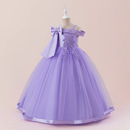 Fashion Bridesmaids Party Girls Dresses Elegant Flower Wedding Princess Dress for Girl Birthday Evening Prom Christmas Costumes